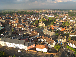 Aerial picture of the centre of Braintree